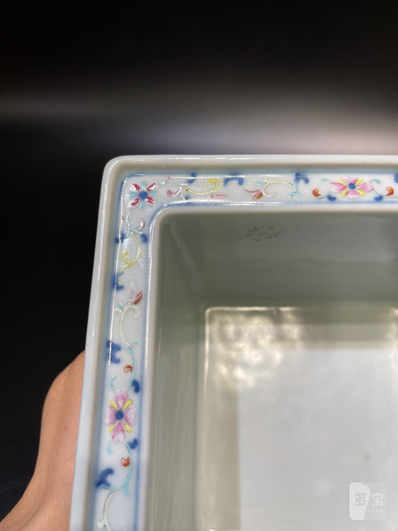 清道光 洋彩缠枝花卉纹花盆 - 图9